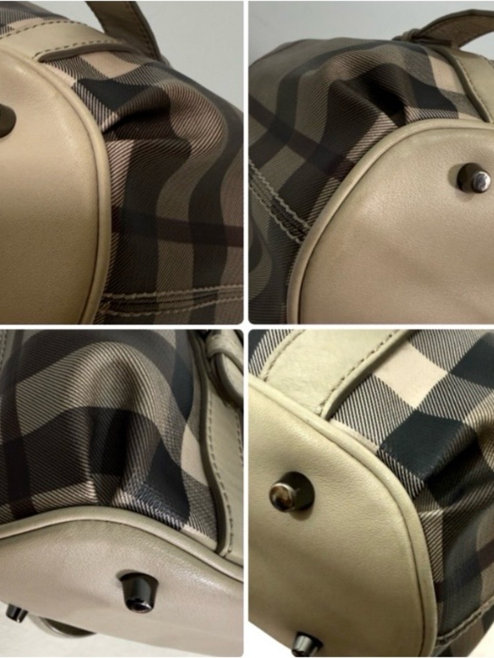 Burberry Smoked Check Satchel Crossbody Bag Multicolor & Dust Bag - Picture 10 of 17
